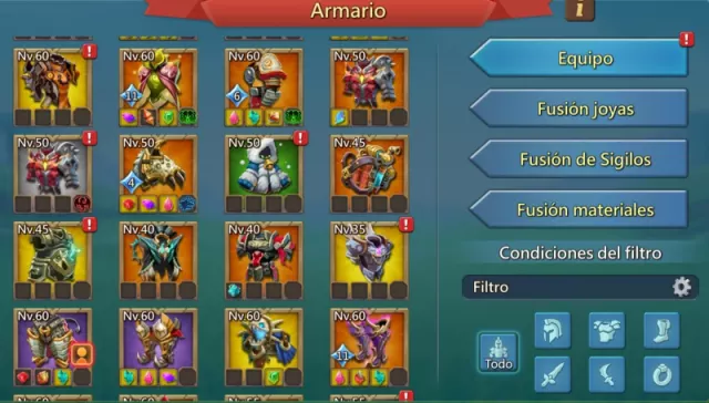 Rally Lead 1235%, 5 champ mítica 1 lvl 12 + 4 PURPURA! REMATO · 30 / 228