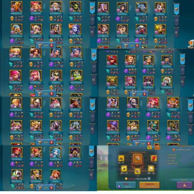 3*11k heroes gold  16 champs 2 lvl 15 8 lvl 12 · 1 / 9