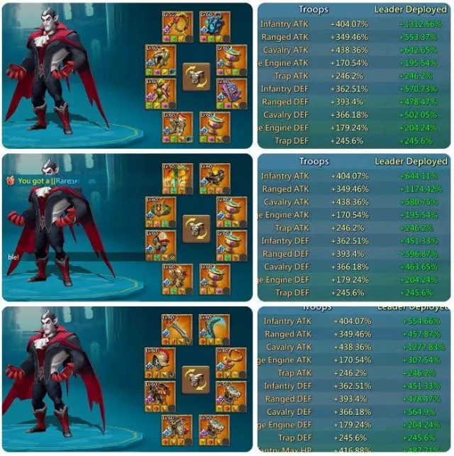 8 mythic champs 1 Lv12, 1 Lv11, 1 Lv10 · 7 / 7