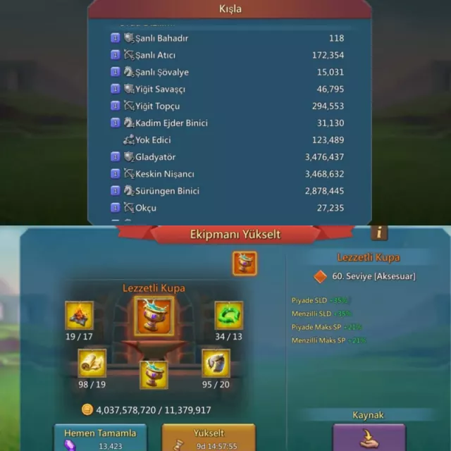 1461-1403-1482% stats / 1 Lv.14/13, 3 Lv.12 Champs · 1 / 5