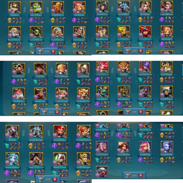 13 mythic champs 1 lvl 12 / 1240/1182/1192 max stats · 4 / 5