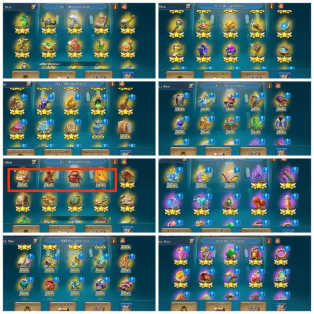 Low quest might / 9 champ full set · 8 / 9