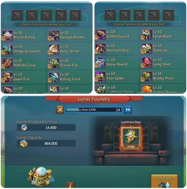 8 mythic champs 1 Lv12, 1 Lv11, 1 Lv10 · 6 / 7