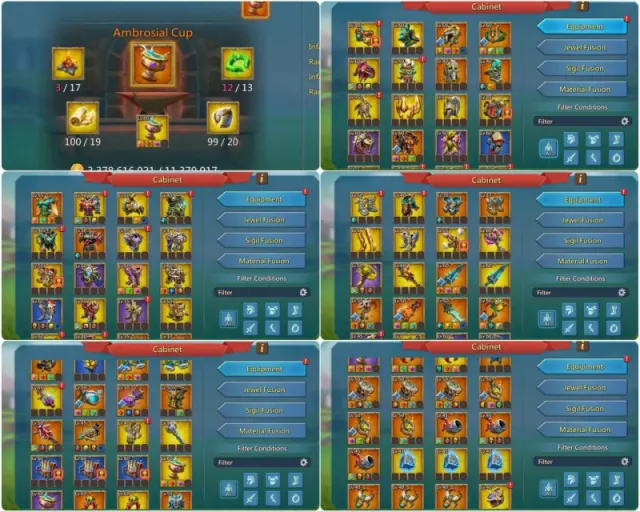 2.4b T5 / 6m t5 / 9 gold heros · 8 / 8