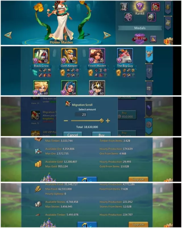 1 Lv.13, 4 Lv.12 Champs, B Stats 546%, 480%, 525% · 2 / 6