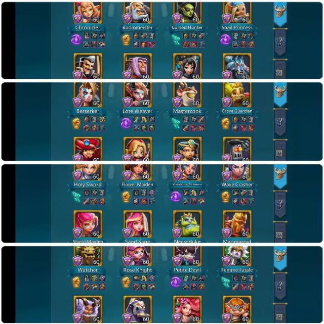 15 Champ mythic / 5x Lv15, 3x Lv12 · 5 / 9