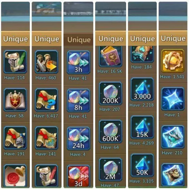 6+1 Champs - Low Quest / 506-512-516% Base stats · 4 / 7