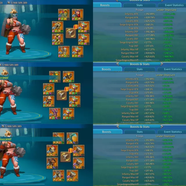 7 champ / Max stats no forts : 1332% 1207% 1312% · 1 / 7