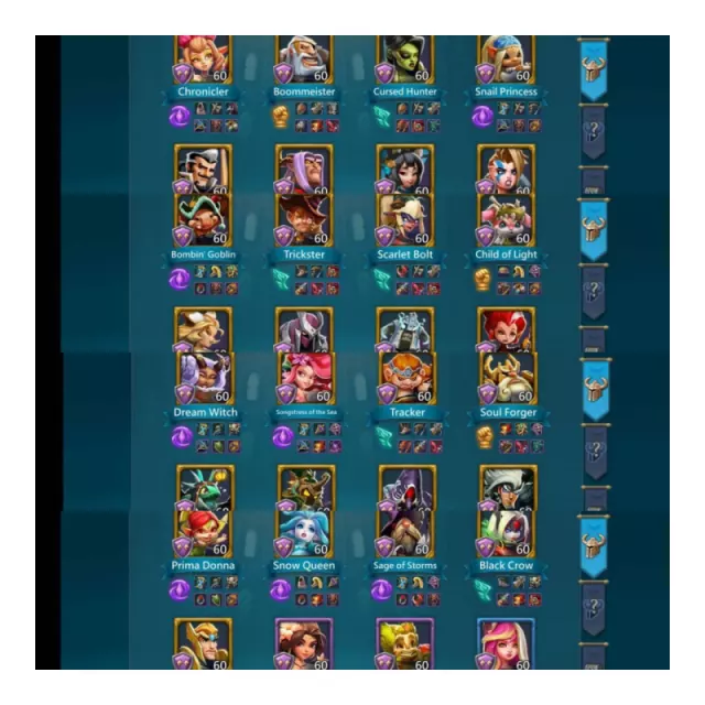 7 mythic champ  /  1214/1110/1115 max stats · 4 / 6