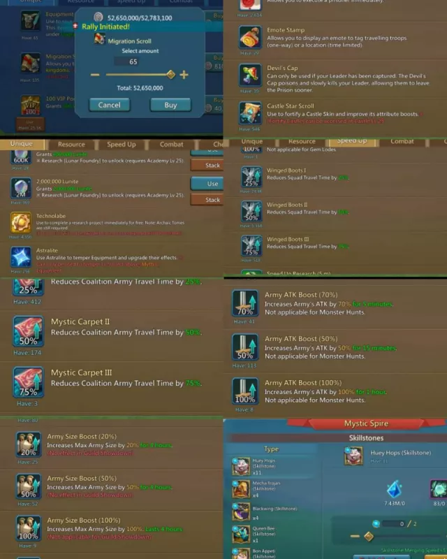 Low Quest / Base stats : 733%, 722%, 730% · 1 / 7