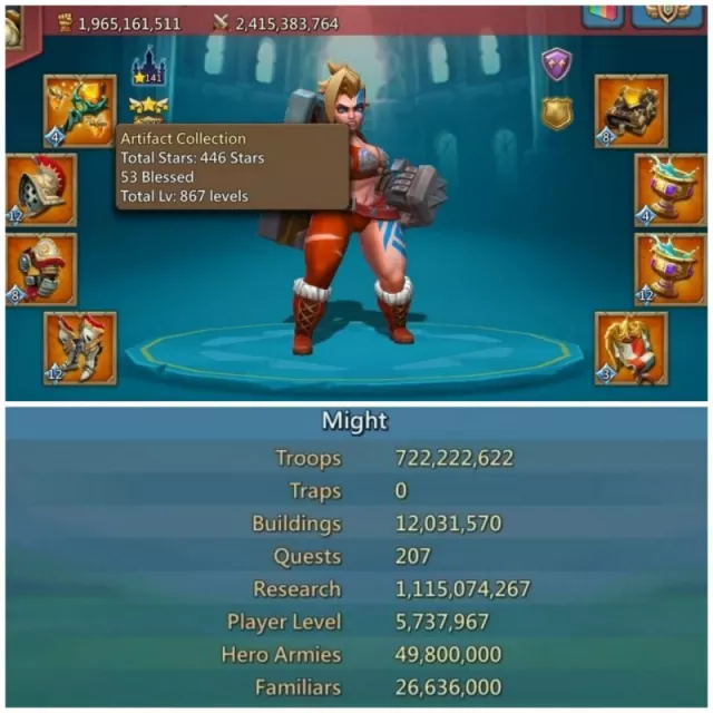 1400% Stats  / 10 mythic champs · 2 / 5