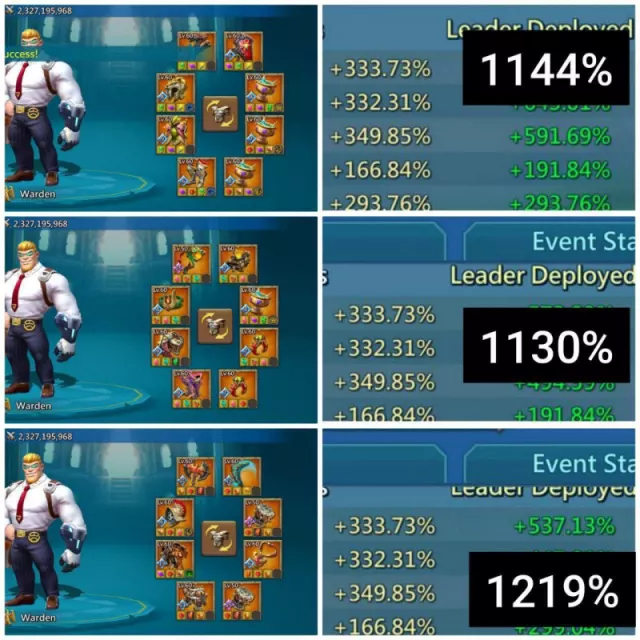 4+1 Champ / 1144-1130-1219% stats · 5 / 6