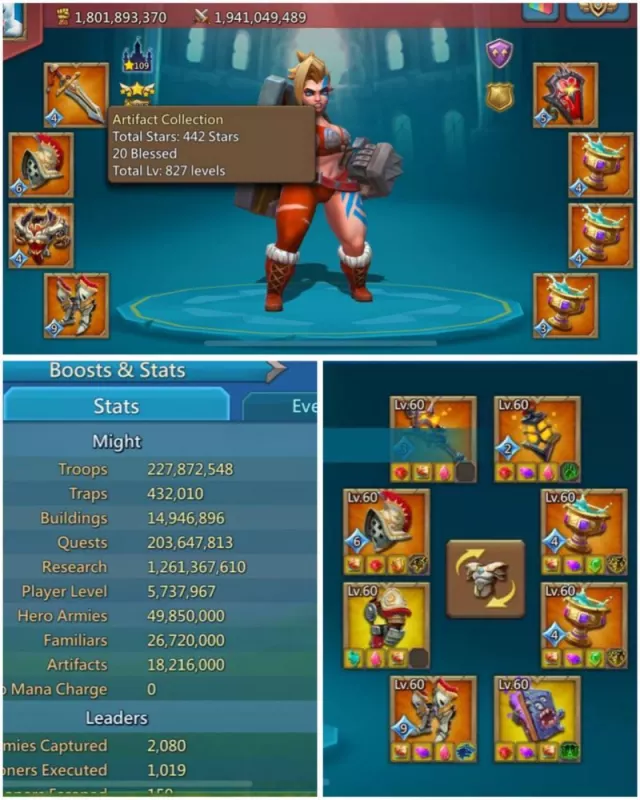 7+1 Champs / 1245–1141–1178% stats · 3 / 6
