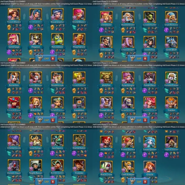 15 mythic champ 9 lvl 12 · 4 / 6